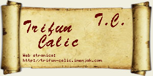 Trifun Čalić vizit kartica